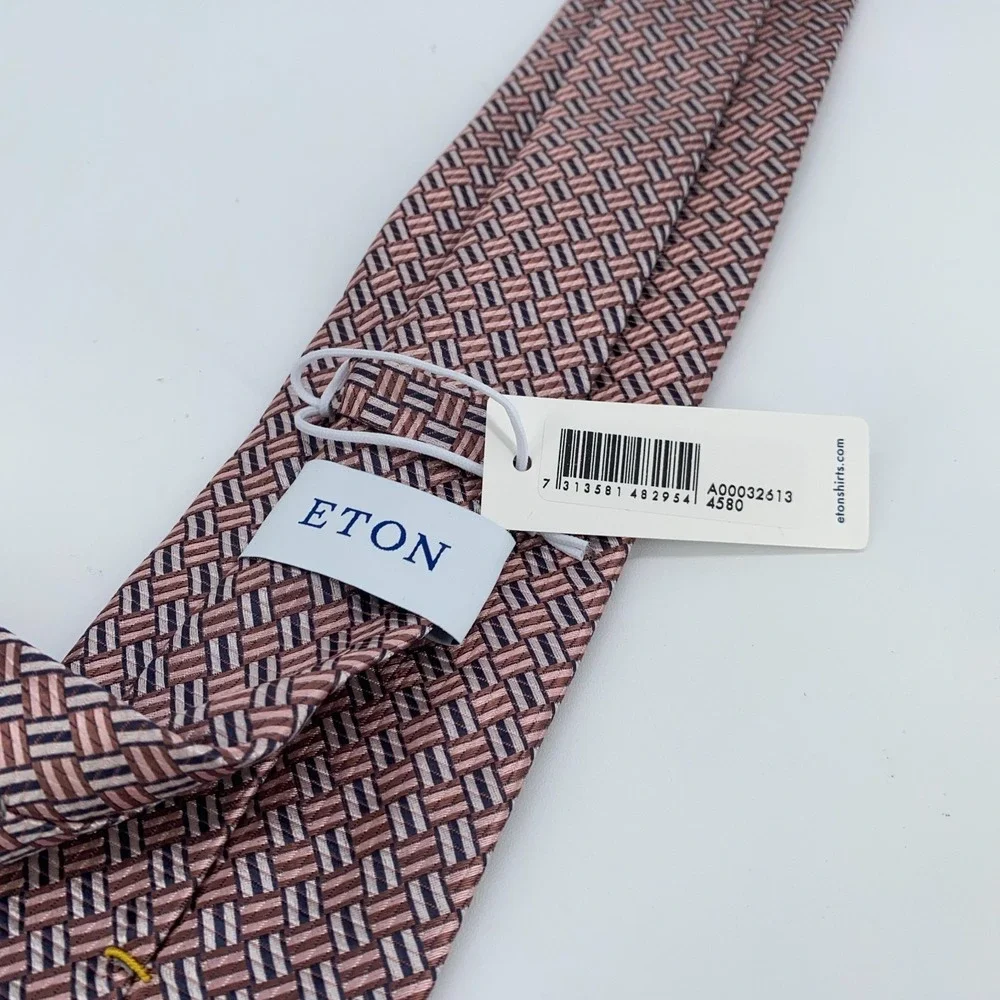 Eton Tie Men One Size Colorful Patterned Silk Classic Fit Necktie Italy Made NWT